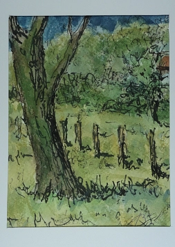 Aquarell "Garten" von Johannes Pätzold © Bildarchiv, Museum Wurzen
