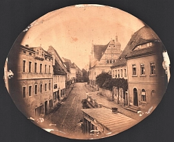 Blick in die Domgasse mit Domtor, vor 1902