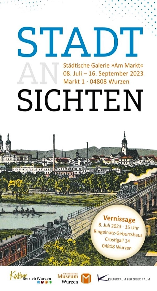 Flyer zur Ausstellung "StadtAnsichten", Gestaltung: Sandy Rothe, graphicus Chemnitz © KulturBetrieb Wurzen