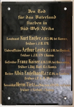Gedenktafel für Kolonialsoldaten aus Wurzen © Christoph Scholz, Kulturhistorisches Museum Wurzen mit Ringelnatzsammlung