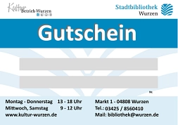 Gutschein Stadtbibliothek © KulturBetrieb Wurzen