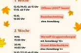 Herbstferienprogramm 2026 Ein herbstliches Überblicksplakat zum Herbstferienprogramm der Stadtbibliothek Wurzen