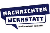 Logo Nachrichtenwerkstatt Sprechblase mit dem Titel Nachrichtenwerkstatt