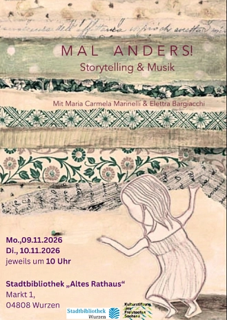 Mal anders! Marinelli Lesungsposter zu "mal anders!" einem Erzähltheater von Carmela Marinelli © KulturBetrieb Wurzen
