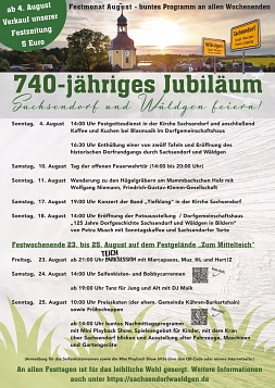 740 Jahre Sachsendorf © Heimatverein Sachsendorf-Wäldgen