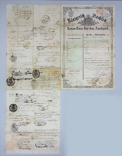 Reise-Pass für das Ausland, 1852, Kulturhistorisches Museum Wurzen © KulturBetrieb Wurzen