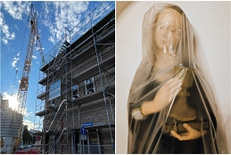 Baustelle Schweizergarten / Heilige Barbara verhüllt