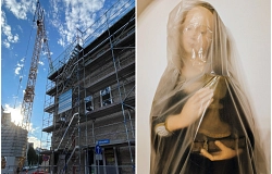 Baustelle Schweizergarten / Heilige Barbara verhüllt
