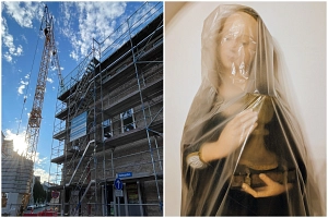 Baustelle Schweizergarten / Heilige Barbara verhüllt
